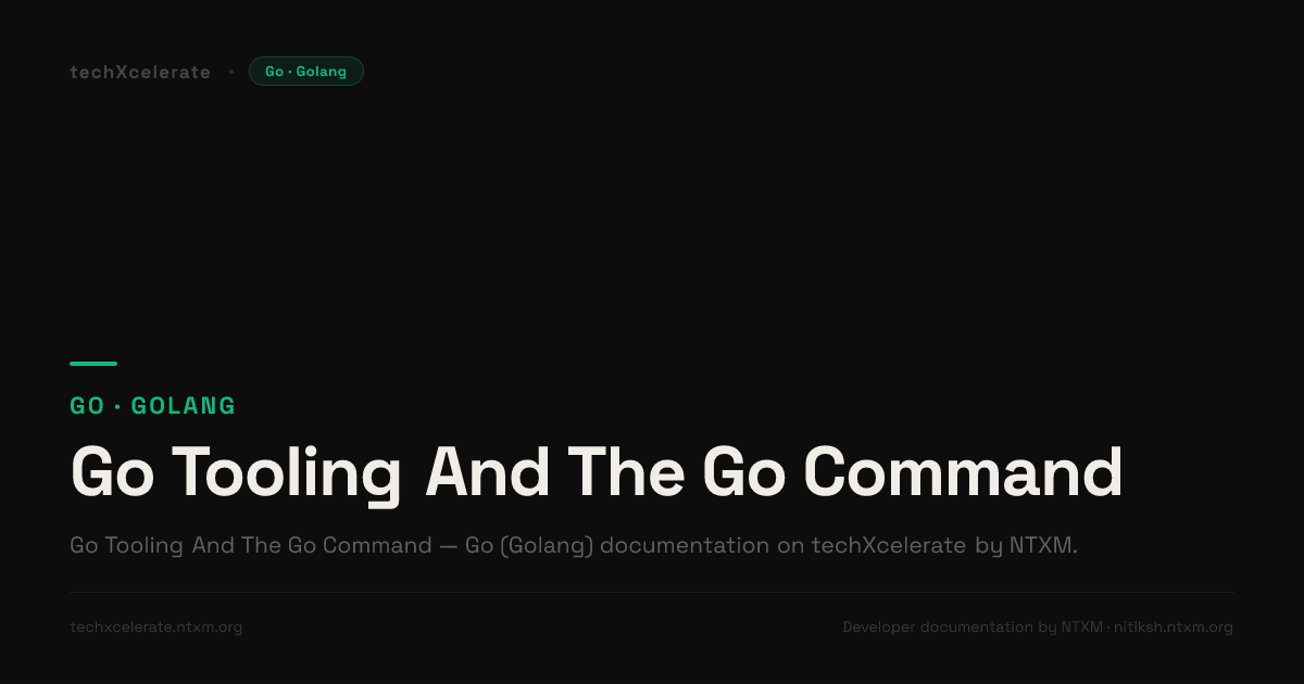 Go Tooling And The Go Command - Golang - Complete Documentation by ntxm.org